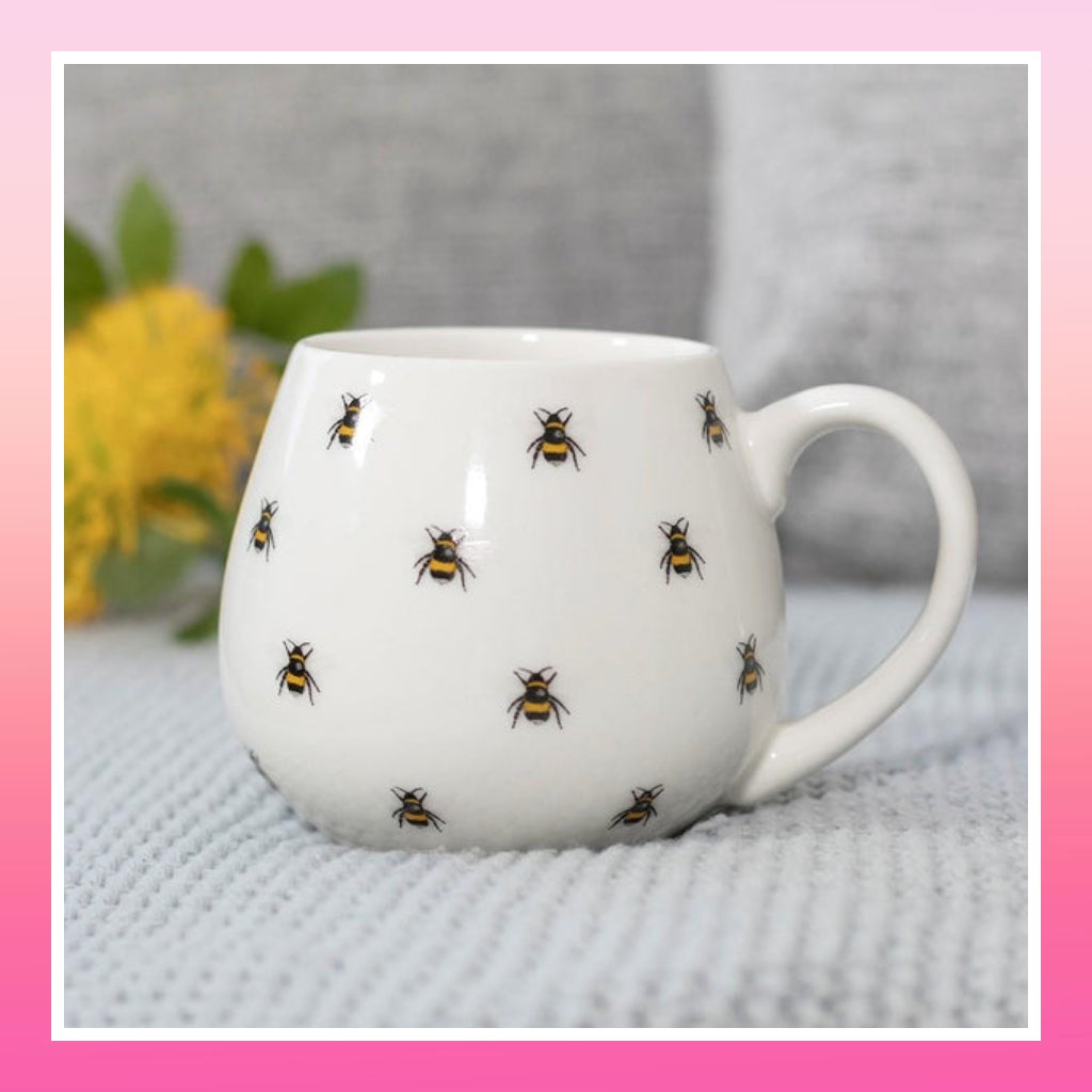 Bee Print Rounded Mug