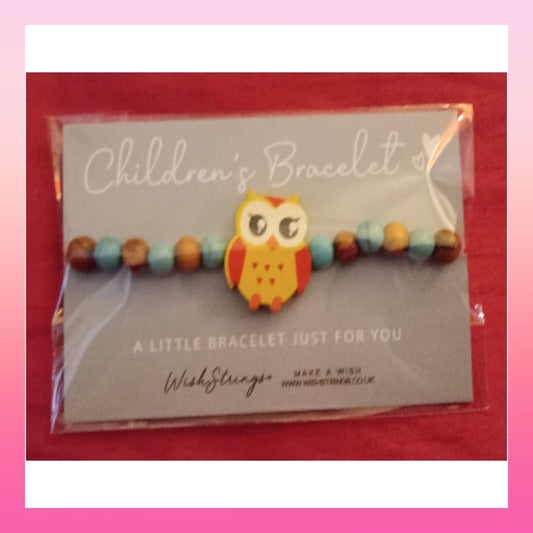 Childrens Beaded Bracelet - Owl