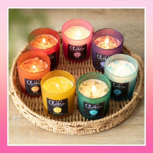 Chakra Crystal Chip Candles - Various Designs