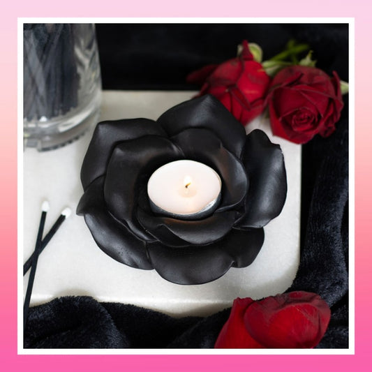 Black Rose Tealight Holder