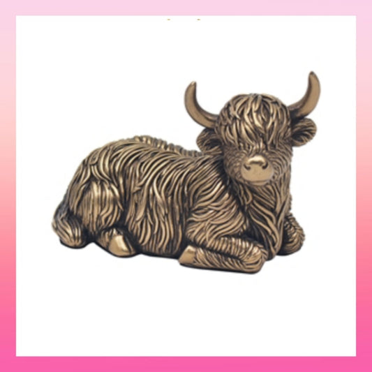 Highland Cow/Coo Bronzed Statue