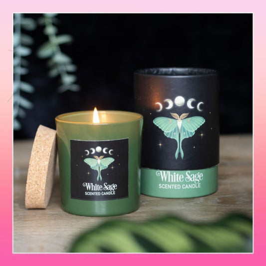 Luna Moth White Sage Candle