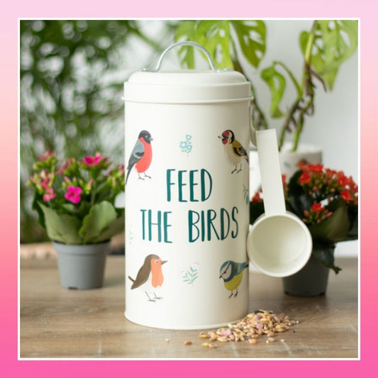 British Garden Birds "Feed The Birds" Bird Feed Tin and Scoop