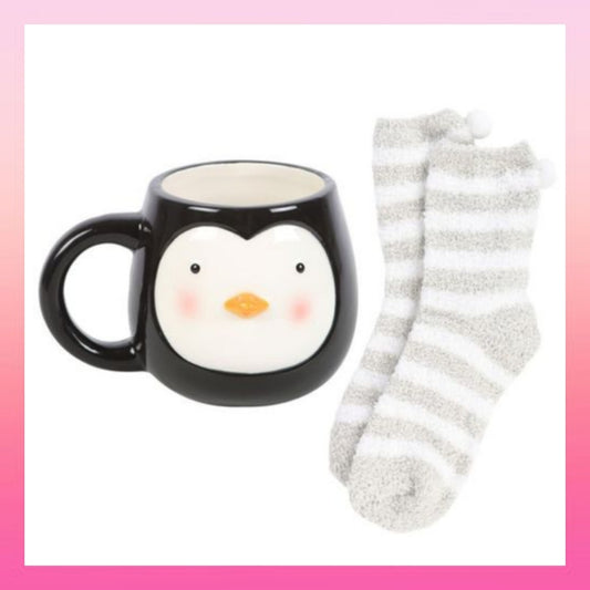 Penguin Mug & Socks Gift Set