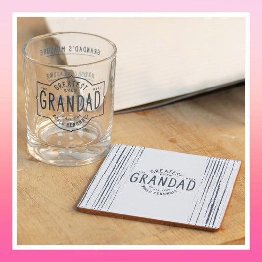 Grandad Whiskey Glass and Coaster Set