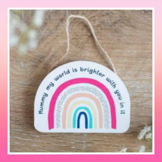 Mummy Rainbow Hanging Sign