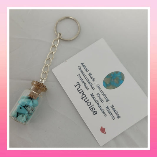 Turquoise Chip Bottle Keyring