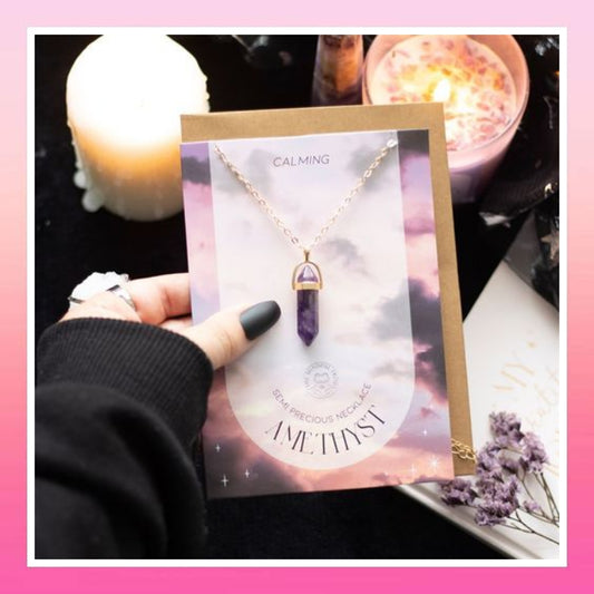 Amethyst Crystal Necklace Card