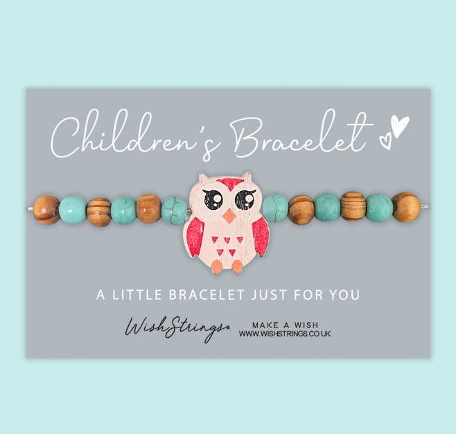 Childrens Beaded Bracelet - Owl