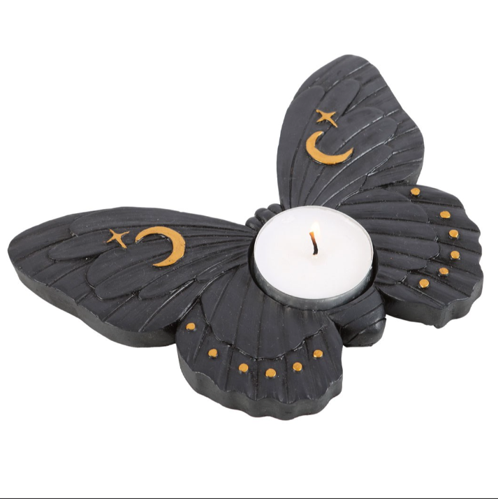 Black Moth Tealight Candle Holder