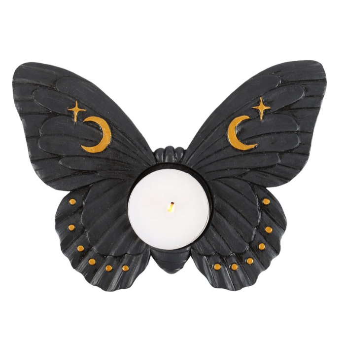 Black Moth Tealight Candle Holder