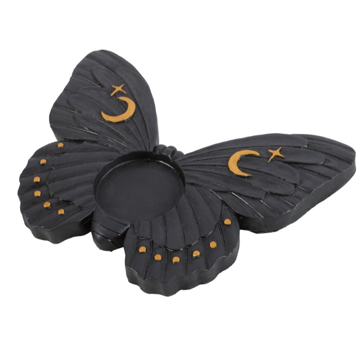 Black Moth Tealight Candle Holder