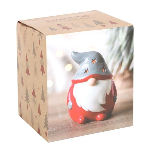 Red & Grey Gonk Tealight Holder