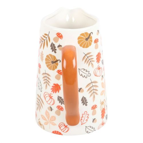 Autumn Leaves and Pumpkins Ceramic Flower Jug - (17cm)